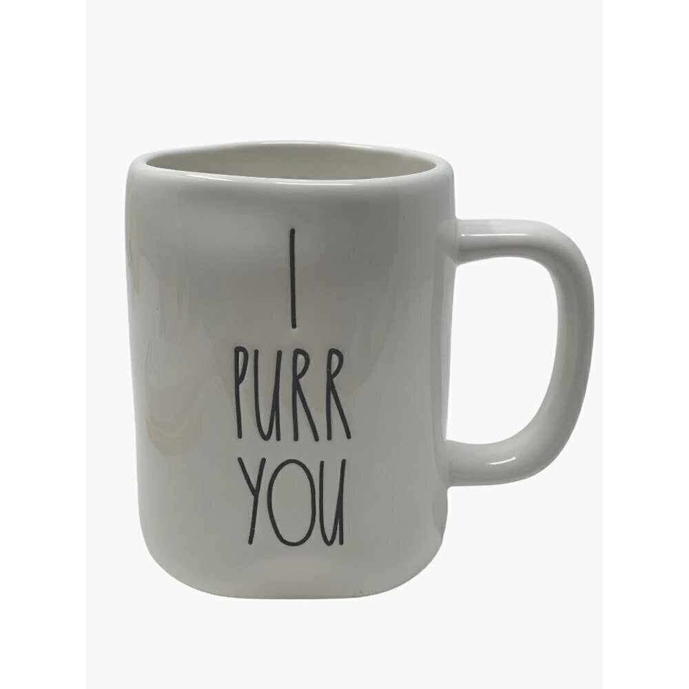 Rae Dunn Cat Coffee Mug Cup Ceramic White Black LL Farmhouse Cat Lover Gift